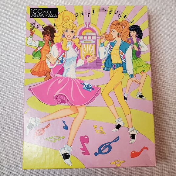 Vintage Mattel Barbie 60's sock hop music 100 piece interlocking Jigsaw Puzzle - Picture 1 of 5